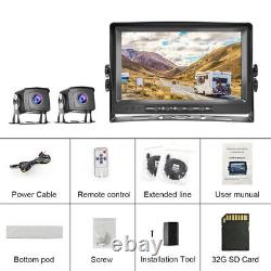 1080P 9 Car Truck LCD Monitor withRear View Backup Reverse Camera Loop Recording