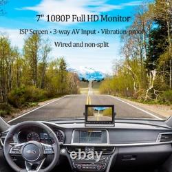 1080P AHD 7 Wired Rear View Backup Camera System with Audio, Parking Line