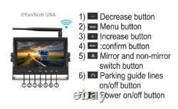 1080P Digital Wireless 7 Rear View Backup Camera Monitor RV Trailer Truck Bus
