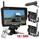 1080P Wireless Dual Rear View Backup Camera 7 LCD Monitor for Truck Trailer RVs