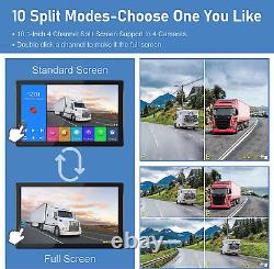 10Touch Screen Quad Monitor DVR Bluetooth USB 4x Rear View Backup Cameras Truck