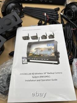 10 1080P Wireless Backup Camera System Rear Side View Cameras DVR Waterproof