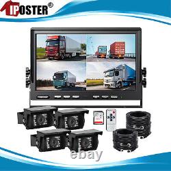 10.1 DVR Monitor 4CH Vehicle Rear view Backup Camera for Truck Trailer Caravan