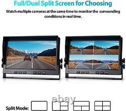 10.1 DVR Monitor 4CH Vehicle Rear view Backup Camera for Truck Trailer Caravan