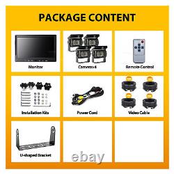 10.1 DVR Monitor 4CH Vehicle Rear view Backup Camera for Truck Trailer Caravan