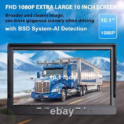 10.1 DVR Monitor BSD AI 1080P Front Rear View Camera Backup For Rv Truck Camper