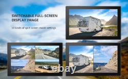 10.1 DVR Quad Monitor Bluetooth 4x Rear View Backup Camera For Motorhome Truck