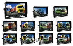 10.1'' Quad Monitor Car Rear Front View Backup Camera Kit Fit Bus Truck Reverse