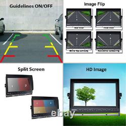10.1'' Quad Monitor Car Rear Front View Backup Camera Kit Fit Bus Truck Reverse