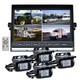 10.1'' Quad Monitor Rear Front Side View Backup CCD Camera System Truck 12-24V