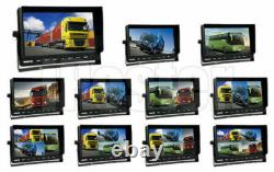 10.1'' Quad Monitor Rear Front Side View Backup CCD Camera System Truck 12-24V