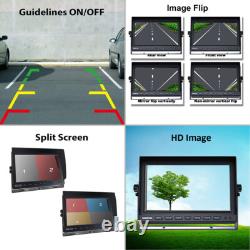 10.1'' Quad Monitor Rear Front Side View Backup CCD Camera System Truck 12-24V