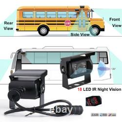 10.1'' Quad Monitor Rear Front Side View Backup CCD Camera System Truck 12-24V