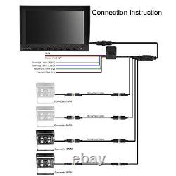 10.1 Quad Monitor Rear view Parking Backup Camera For Truck Trailer Bus Trailer