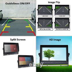 10.1 Quad Monitor Screen CCD Front Rear View Backup Camera Truck Bus Reversing