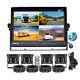 10.1 Quad Monitor Split Screen 4PIN CCD Front Rear View Backup Camera Truck Bus