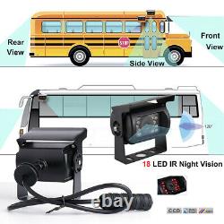 10.1 Quad Monitor Split Screen 4PIN CCD Front Rear View Backup Camera Truck Bus