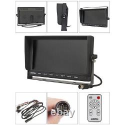 10.1 Quad Monitor Split Screen 4PIN CCD Front Rear View Backup Camera Truck Bus