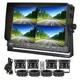 10.1 Quad Monitor Splitscreen IR CCD Backup Rear View Camera for Truck Bus Car