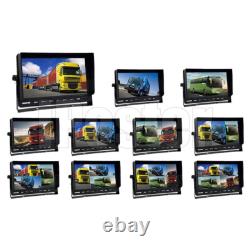 10.1 Quad Monitor Splitscreen IR CCD Backup Rear View Camera for Truck Bus Car