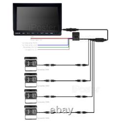 10.1 Quad Monitor Splitscreen IR CCD Backup Rear View Camera for Truck Bus Car