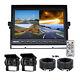 10.1 Quad Split CCTV Monitor 2x Backup Heavy Duty Camera For Truck Caravan RV