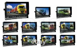 10.1 Quad Split Monitor +4X CCD Rear View Backup Camera System For Bus Truck RV