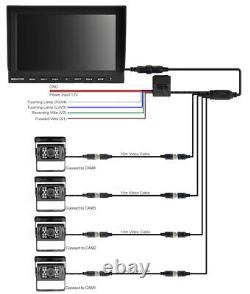 10.1 Quad Split Monitor +4X CCD Rear View Backup Camera System For Bus Truck RV