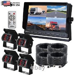 10.1 Quad Split Monitor +4X CCD Rear View Backup Camera System For Bus Truck RV