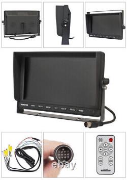 10.1 Quad Split Monitor IR Rear View Backup Camera 12-24V For Caravan Truck RV