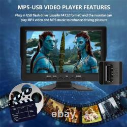 10.1 Quad Split Monitor Screen 4PIN 4X CCD Rear View Backup Camera for Truck RV