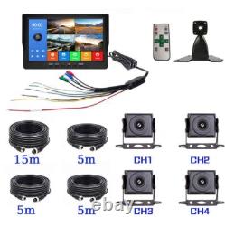 10.1 Quad Split Monitor Screen 4PIN 4X CCD Rear View Backup Camera for Truck RV