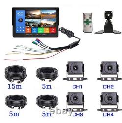 10.1 Quad Split Monitor Screen 4PIN 4X CCD Rear View Backup Camera for Truck RV