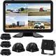 10.1 Touch Monitor Wired Backup Camera System, 3 Rear+Side View 1080P Came