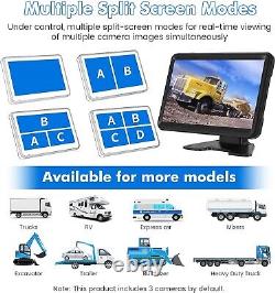 10.1 Touch Monitor Wired Backup Camera System, 3 Rear+Side View 1080P Came