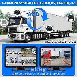 10.1 Touch Monitor Wired Backup Camera System, 3 Rear+Side View 1080P Came