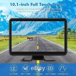 10.1 Touch Monitor Wired Backup Camera System, 3 Rear+Side View 1080P Came