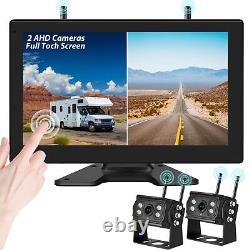10.1 Wireless Backup Camera System 1080P AHD Rear Side View Cameras with Tou