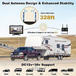 10.1 Wireless Backup Camera System 1080P AHD Rear Side View Cameras with Tou