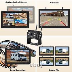 10.1 Wireless Backup Camera System 1080P AHD Rear Side View Cameras with Tou