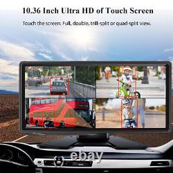 10.36Touchable Quad Monitor 1080P Backup Camera Android Auto Mirror-Link FM DVR