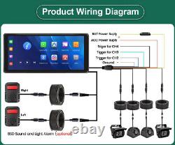 10.36Touchable Quad Monitor 1080P Backup Camera Android Auto Mirror-Link FM DVR