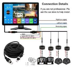 10.36 4CH CAMERA quad-screen DVR Rearview backup cameras truck RV Bus trailer