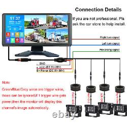 10.36 4k Monitor 1080P Backup Camera For Truck RV Front Rear View No Blind Spot