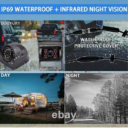 10.36 IPS Quad Monitor DVR 4 Backup Camera Multi Media For Truck Trailer RV Bus