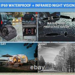 10.36 IPS Quad Monitor DVR 4 Backup Rear View Camera For Truck Trailer RV Bus