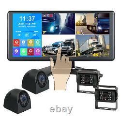 10.36 IPS Quad Monitor DVR Screen 4XAHD Backup Camera For Truck Trailer Bus Van
