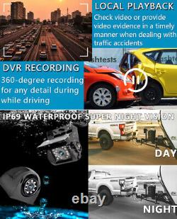 10.36 IPS Quad Monitor DVR Screen 4XAHD Backup Camera For Truck Trailer Bus Van