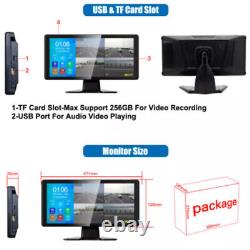 10.36 IPS Quad Monitor DVR Screen 4XAHD Backup Camera For Truck Trailer Bus Van