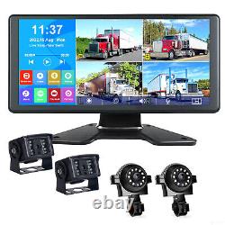 10.36 Quad Monitor DVR Dash Cam Rear View Backup Cameras Truck Semi Trailer RV